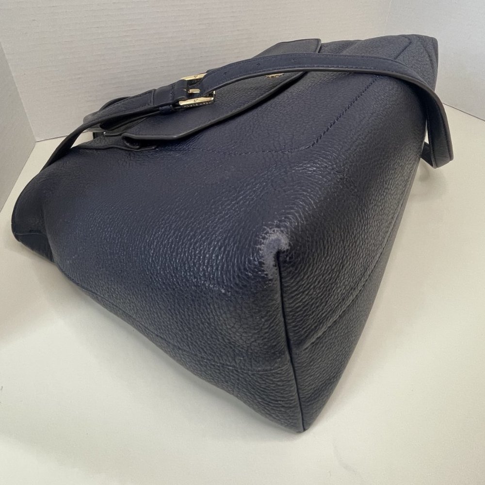 Tory Burch Navy Blue Pebbled Leather Handheld/Shoulder Bag Crossbody - Picture 15 of 15